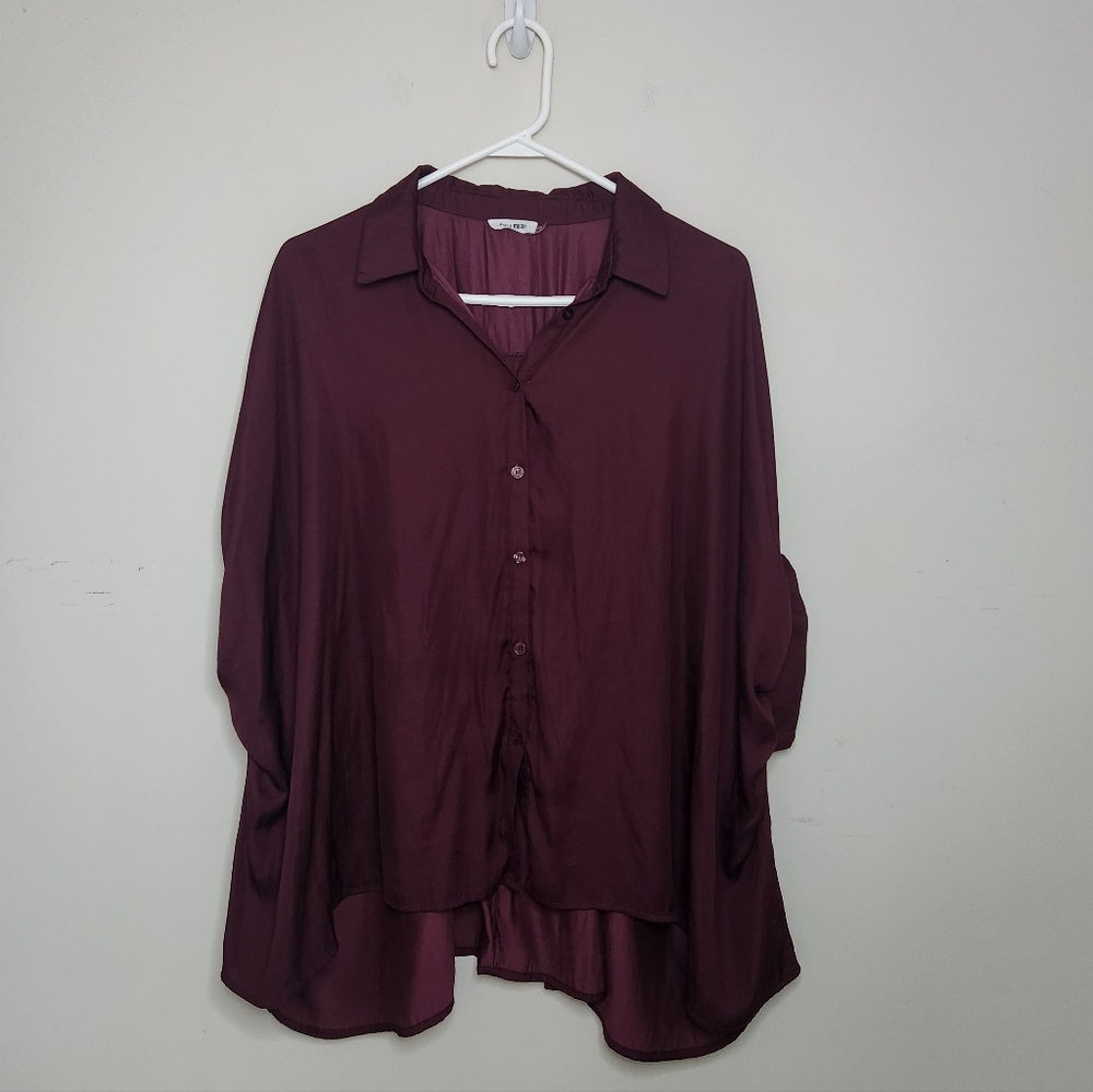 Women's Day + Moon Oversized Button Front Shirt Sz Medium